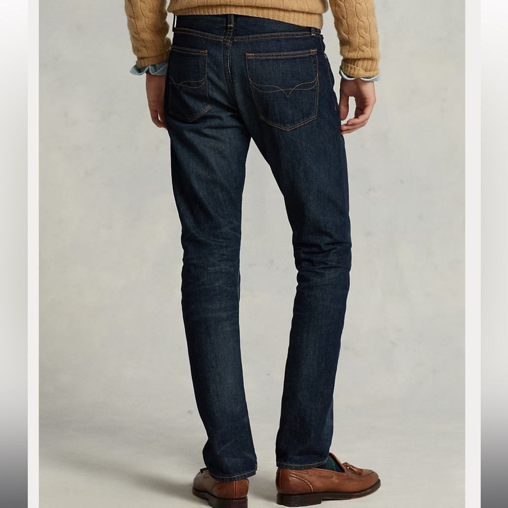 Polo Ralph Lauren Varick Slim Straight Jeans Light Weight Morris 38X34 Cotton - Picture 2 of 13